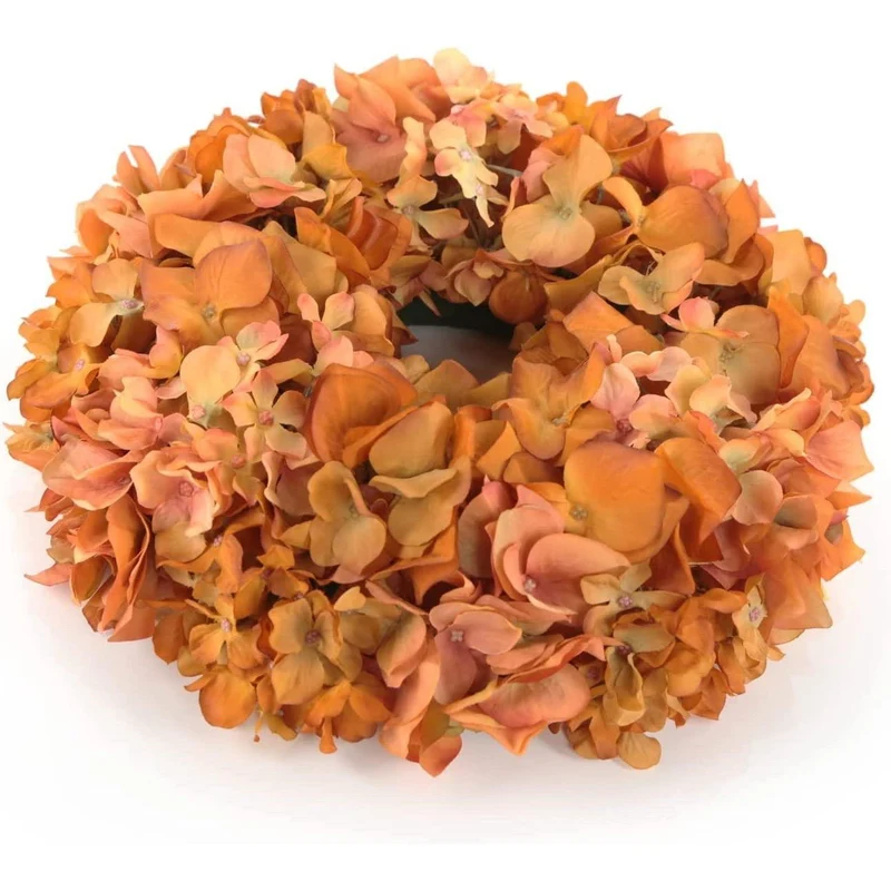Dekokranz aus künstl. Hortensien orange herbstlich Ø 30 cm