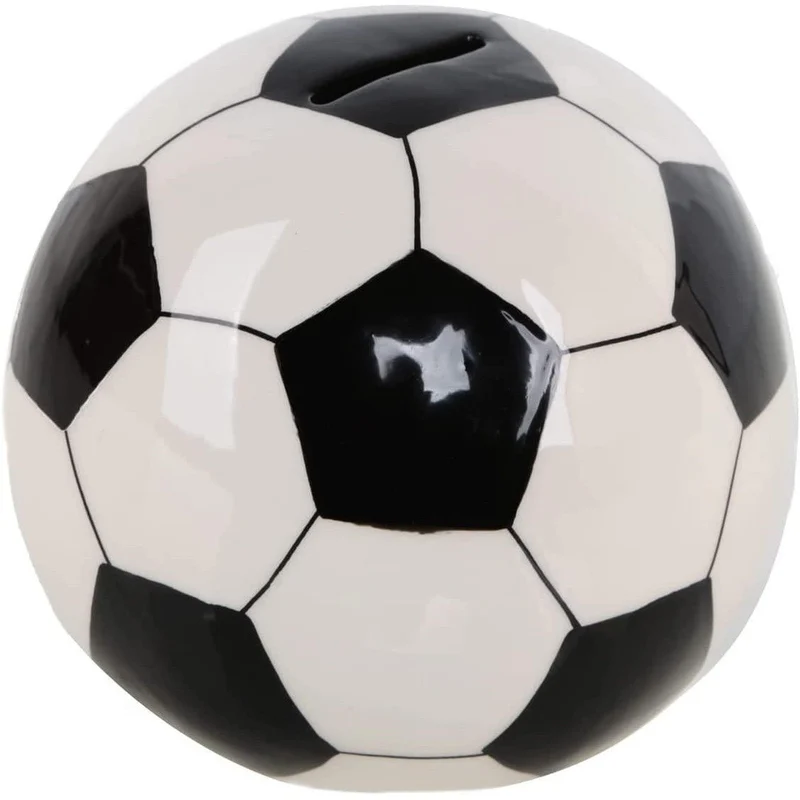 Fußball Spardose schwarz weiß - Ball Sparschwein