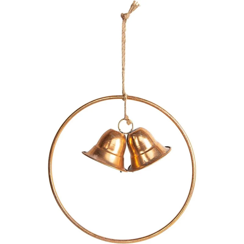 Metall Ring mit Glocken kupferfarben Gold - für Tür & Wand Ø 38 cm