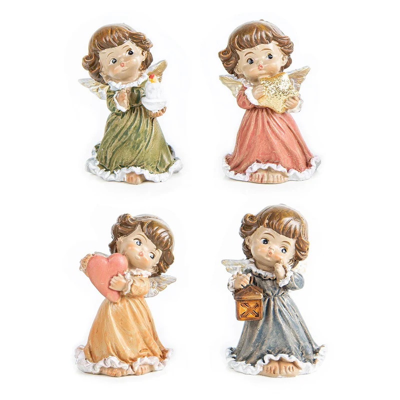 4 kleine Schutzengel bunt 6 cm