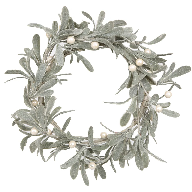 Künstlicher Mistelkranz grün weiß weihnachtlich - Ø 35 cm