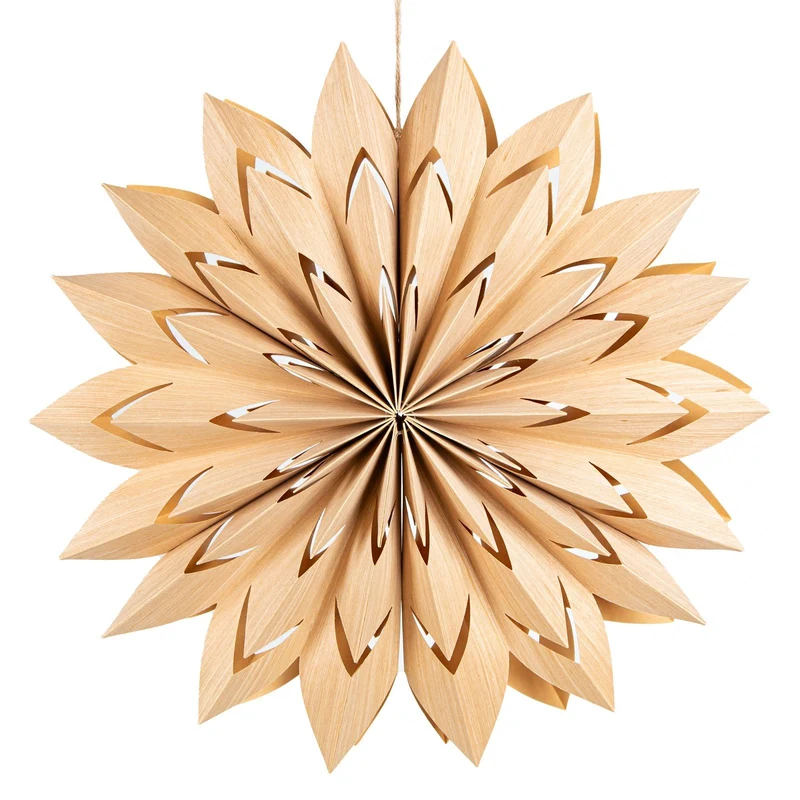 XXL Schneeflocke aus Papier Blume Weihnachtsstern Natur Ø40cm