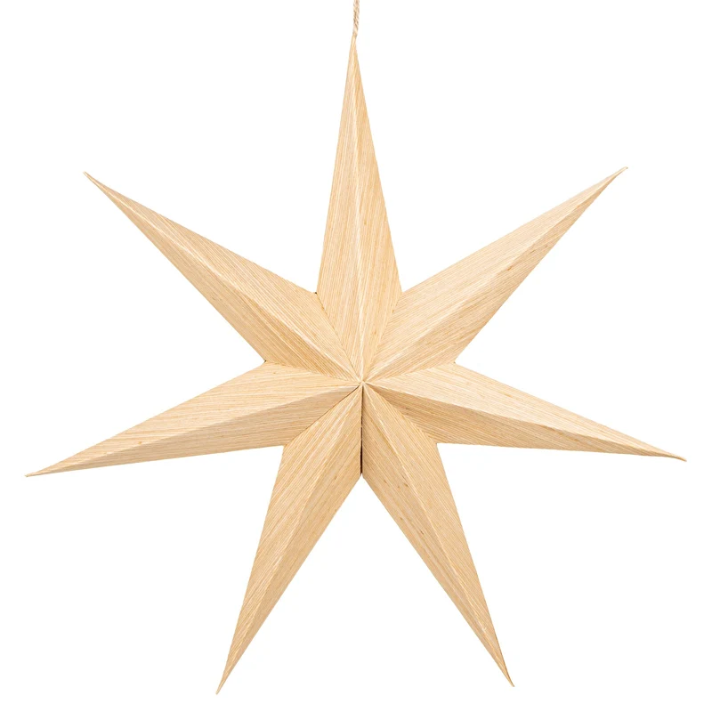 Großer Papierstern Natur 39cm XXL Holz-Optik Weihnachten Deko