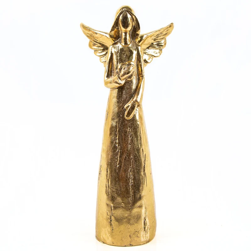 Große Engel Figur 24 cm Gold glänzend Weihnachtsengel Deko