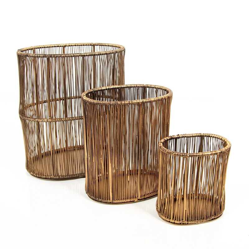 Boho Kerzenhalter Set Gold filigran in 3 Größen 9,5-17 cm