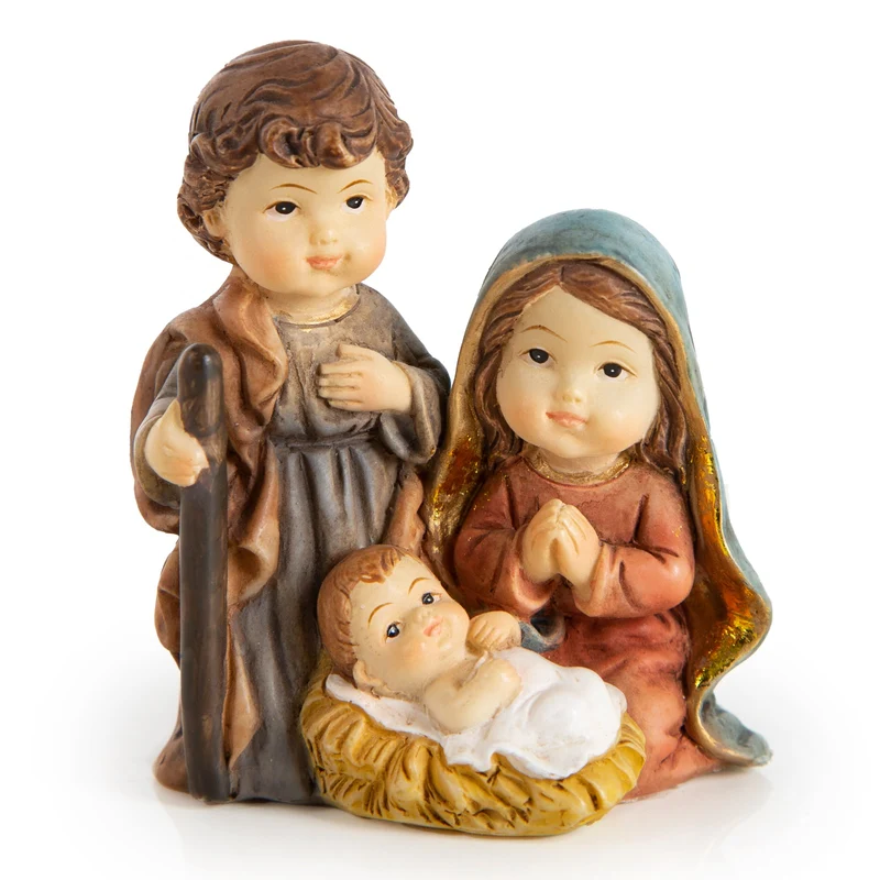 Kleine Weihnachtskrippe Heilige Familie Krippe Miniatur 7 cm
