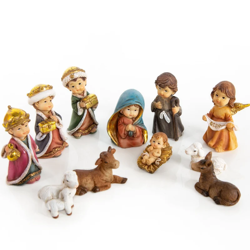 Krippe 11-TLG. Krippenfiguren Kinderkrippe Weihnachten 7 cm