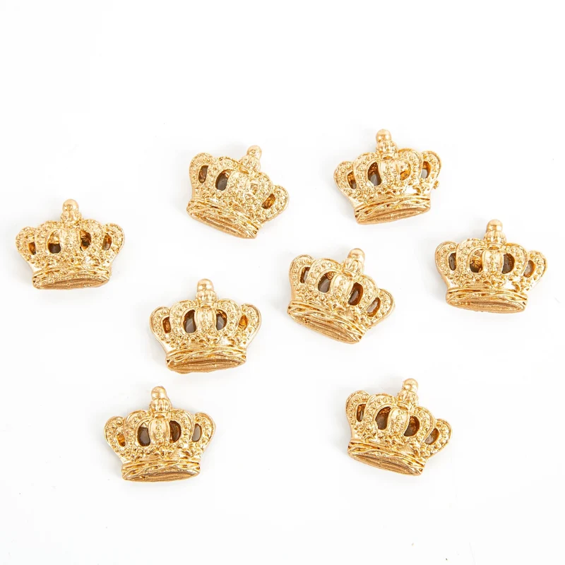 8 Mini Kronen Gold glitzernd Deko Basteln & Kleben Tischdeko 2,5 cm