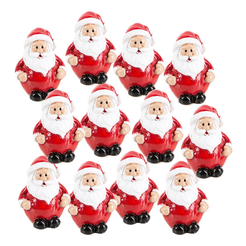 12 kleine Nikolaus Figuren Santa Weihnachtsmann rot weiß 3 cm