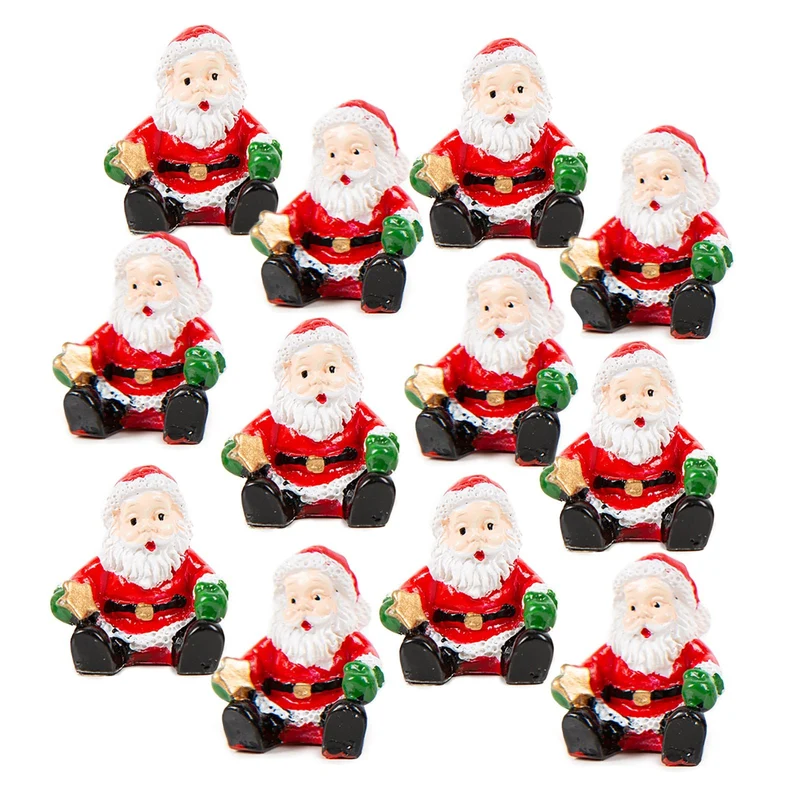 12 Mini Weihnachtsmänner mit Stern Nikolaus Miniatur Weihnachten 3 cm