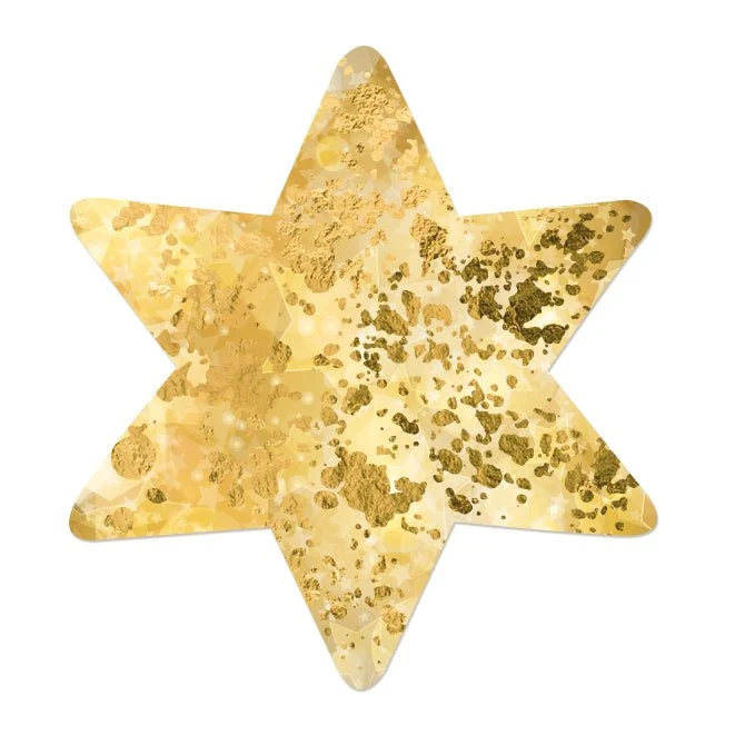 200 Sterne Aufkleber gold Sternaufkleber auf Rolle Weihnachten 5 cm