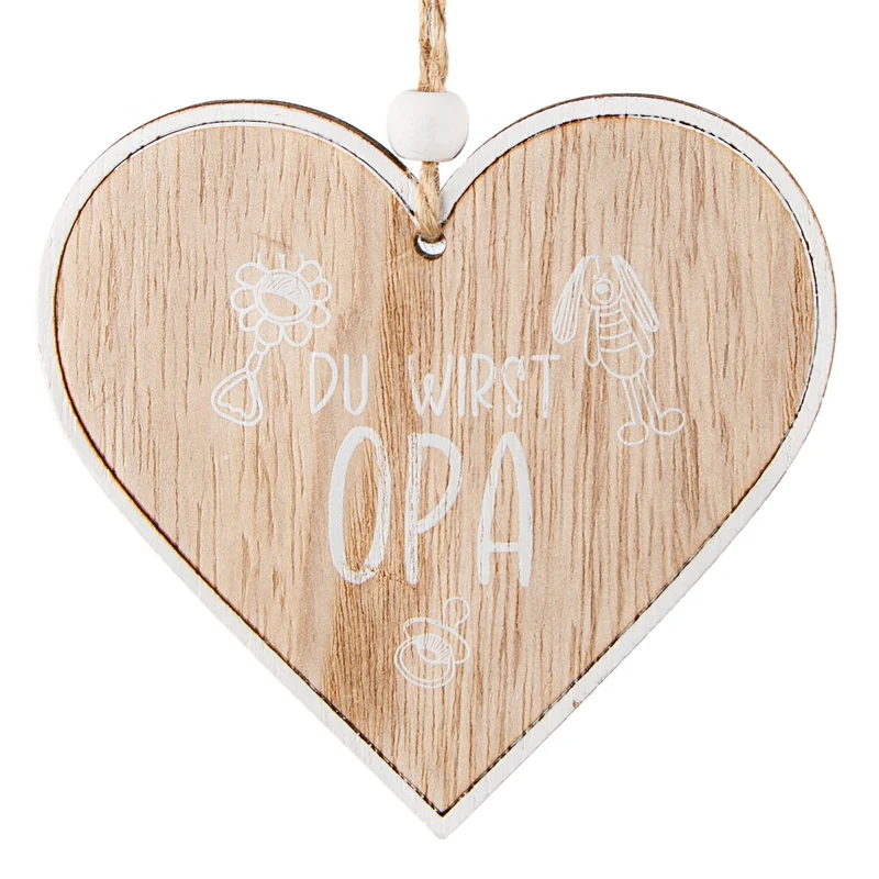 Du wirst Opa Geschenk Schwangerschaft Holzherz Baby Überraschung Großeltern