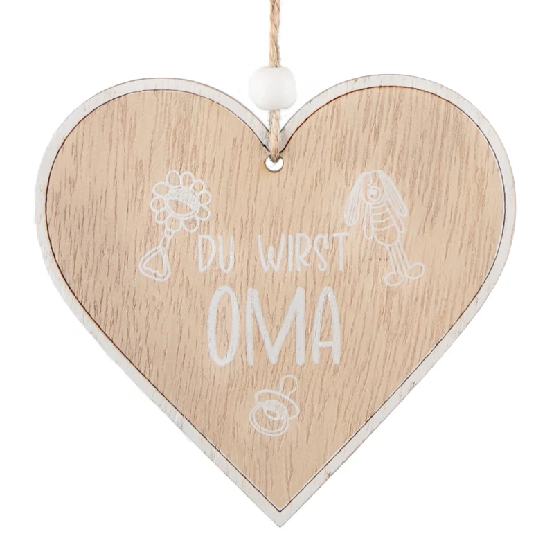 Du wirst Oma Holzherz Schwangerschaft Geschenk Großeltern Baby Überraschung
