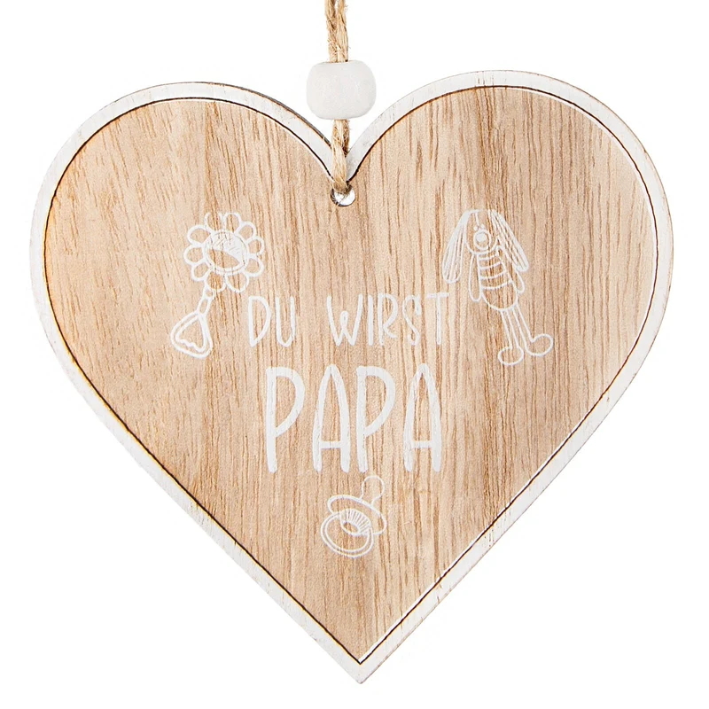 Du wirst Papa Schwangerschaft verkünden Holzherz Geschenk für werdenden Vater