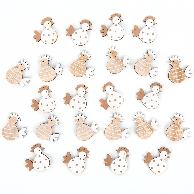 Ostern Tischdeko Set 24 Hühner Streudeko Natur weiß braun Basteln Dekorieren 4 cm