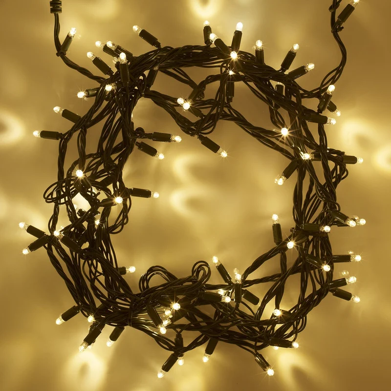 Core Connect 80m 800er LED Lichterkette warmweiß koppelbar grünes Kabel