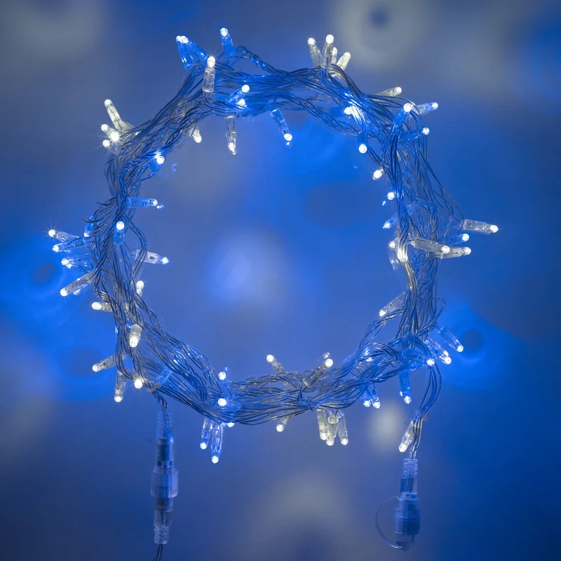 Core Connect 80m 800er LED Lichterkette blau weiß koppelbar transparentes Kabel