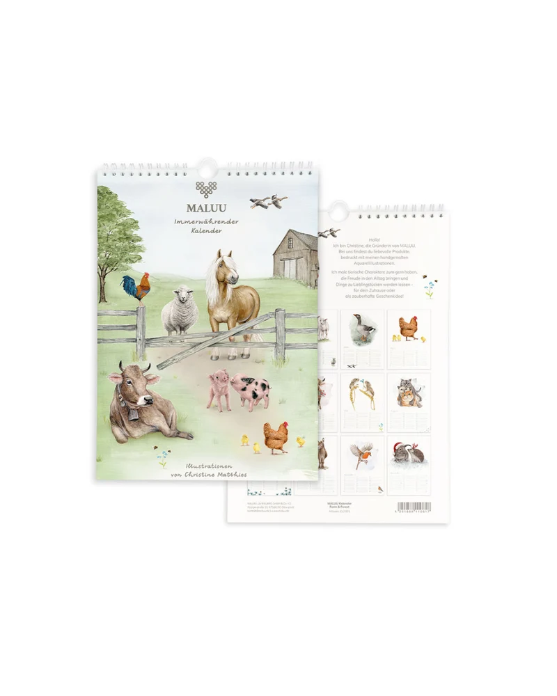 Immerwährender Kalender Farm & Forest von Maluu