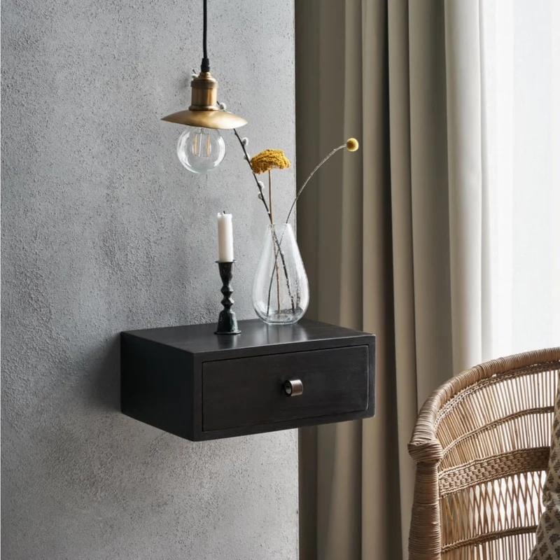 Wandregal mit Schublade Bedsi Schwarz