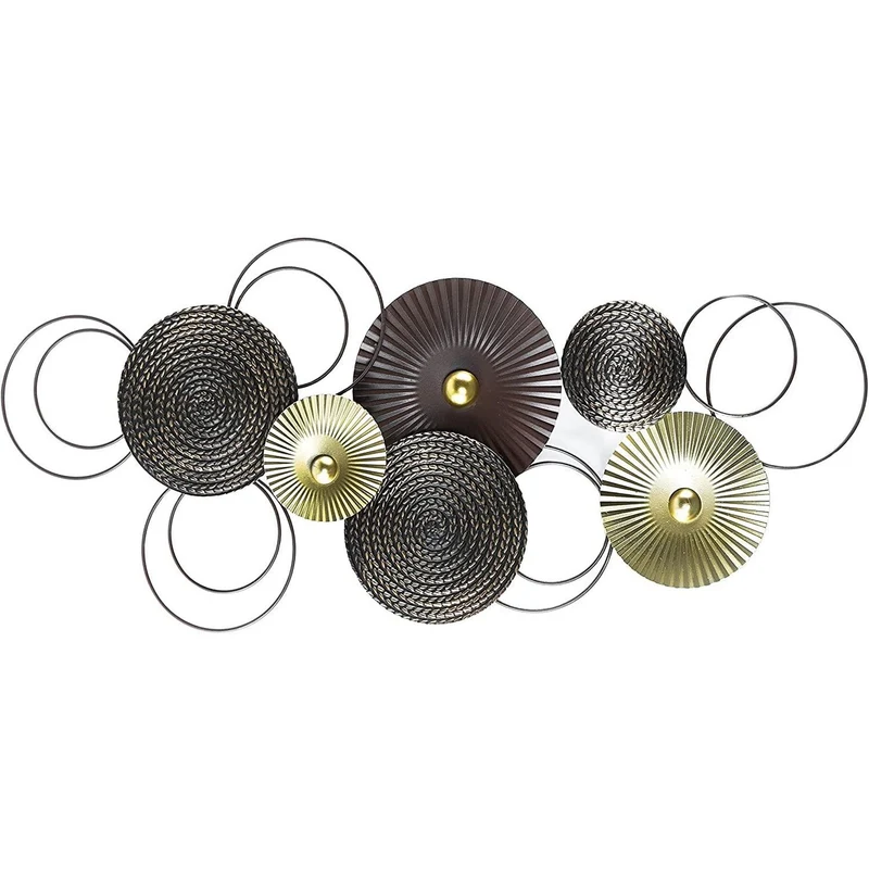 Großes Wandbild aus Metall 82,5 cm braun Gold - modernes Dekoobjekt