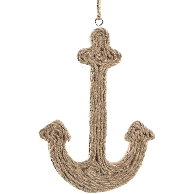 Ankeranhänger aus Kork & Jute - natürliche Maritime Deko - 18 cm