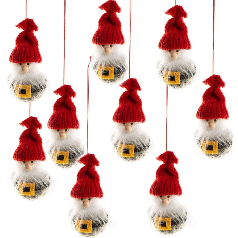 10 Wichtel zum Aufhängen rot grau gelb - als kleines Geschenk
