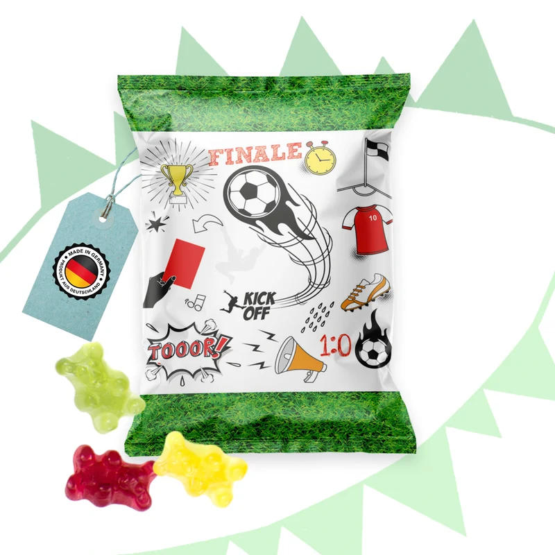 Fruchtgummi Tütchen Fußball – Give-away für Kindergeburtstag und Fußballparty