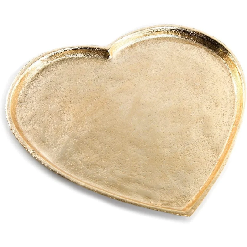 Herz Tablett aus Metall goldfarben 27 cm - als Deko & Geschenkidee