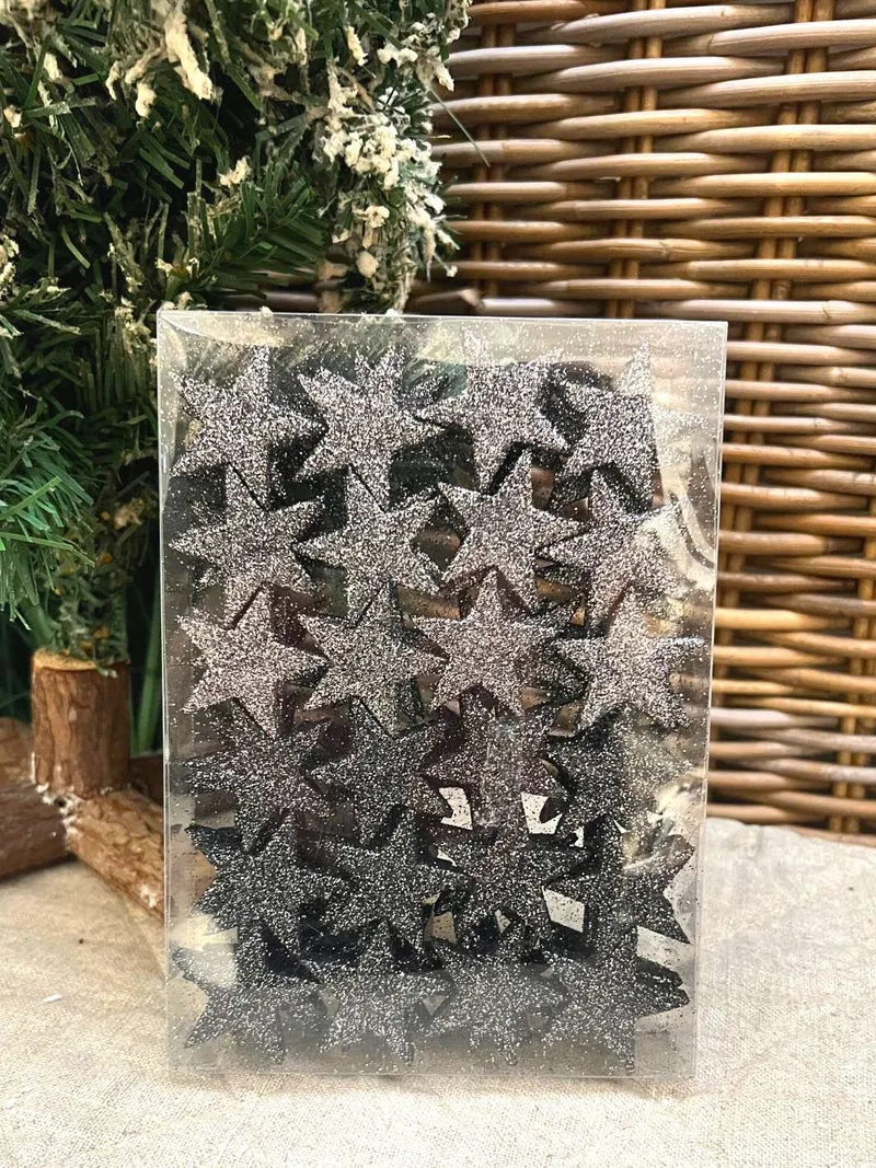 Glittersterne Silber & Grau von Florissima