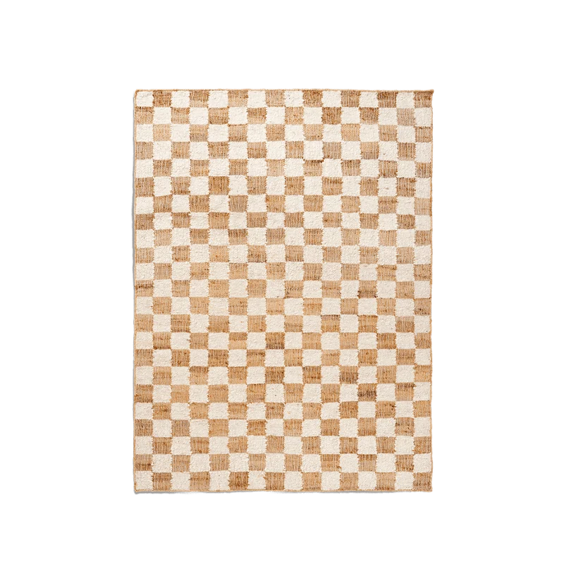 Teppich Check Wolle Jute offwhite 140x200 - ferm LIVING