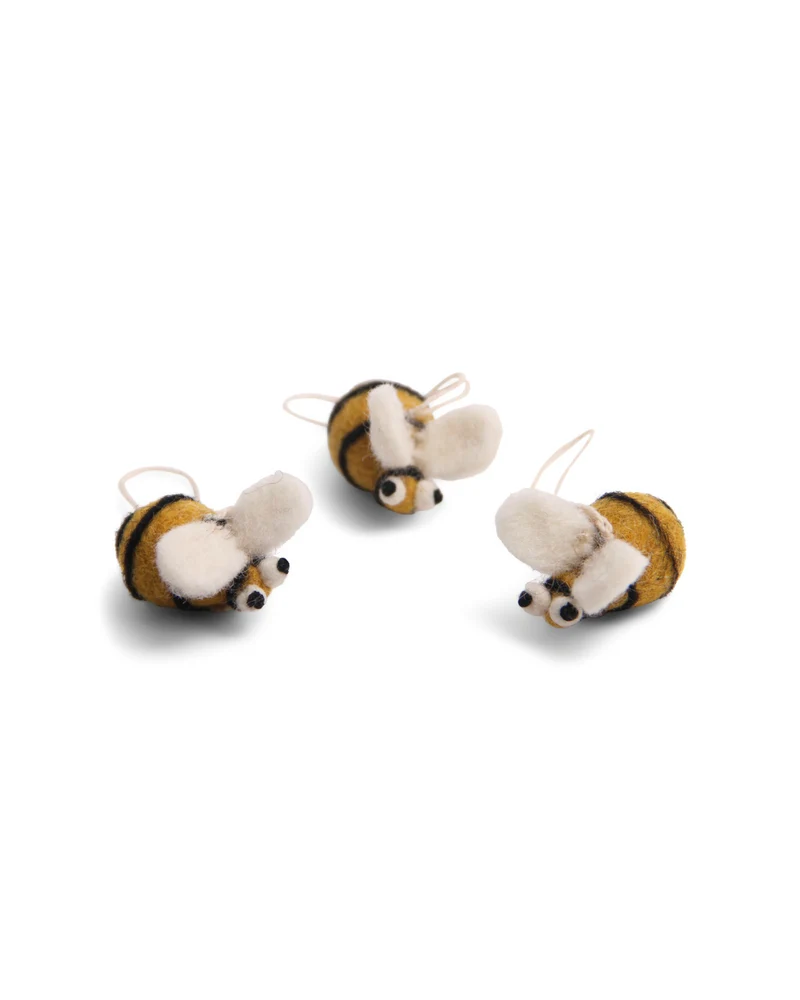Bienen 3er-Set Filzanhänger von Gry & Sif