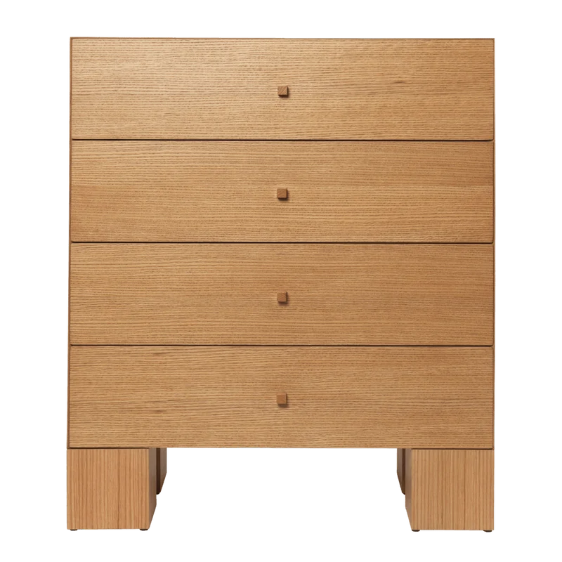 Kuben Schrank mit 4 Schubladen 1x4 Eiche natur - ferm LIVING