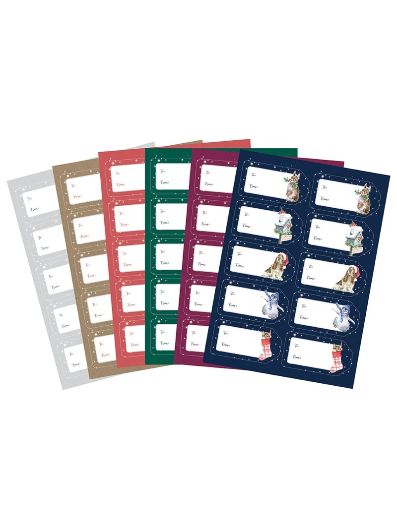 Weihnachtliche Geschenke-Sticker Tiere von Wrendale Designs