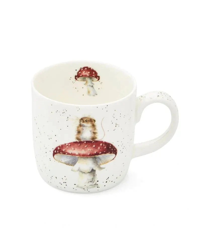 Maus auf Fliegenpilz Tasse "He's a Fun-gi" von Wrendale Designs