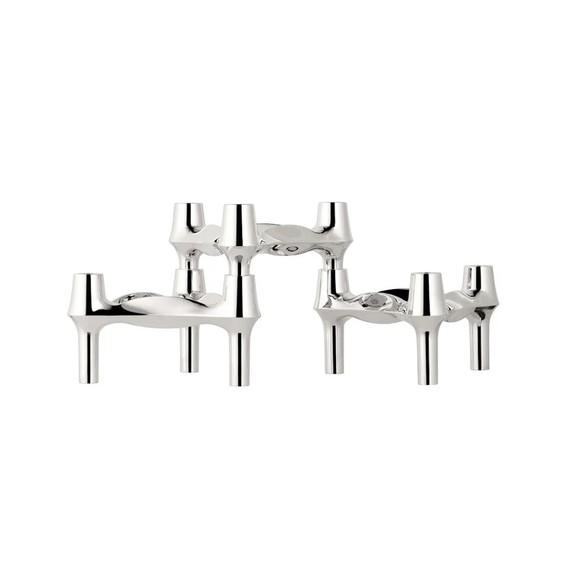 BMF Kerzenhalter 3er Set Chrom - Stoff Nagel