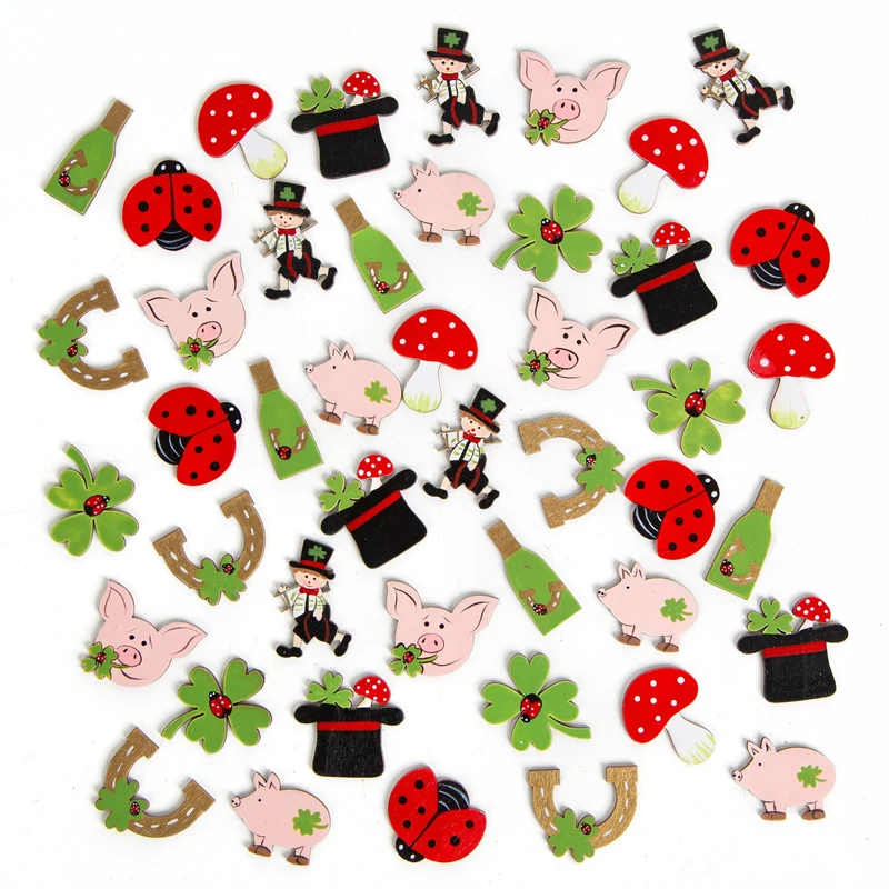 Glücksbringer Set 45 TLG. Silvester Party Streudeko 4,5 cm