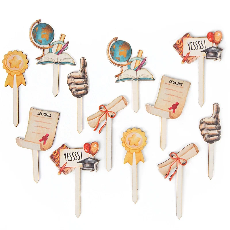 12 Muffinstecker Schulabschluss Abitur Tortendeko 10 cm