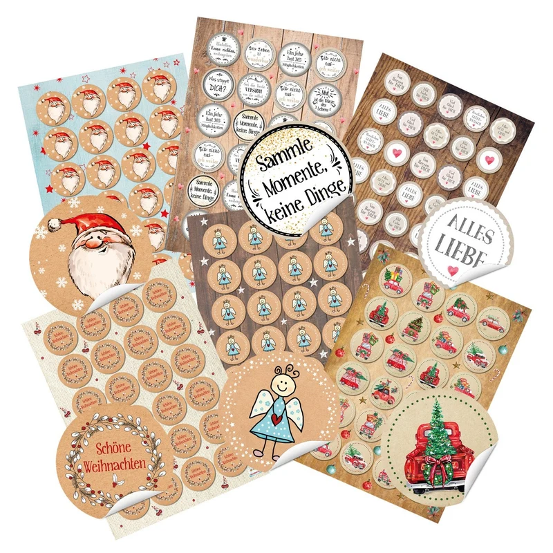 Logbuch-Verlag 155 Sticker zu Weihnachten, Geburtstag, für Freunde, Kinder, Kunden und für die Liebe
