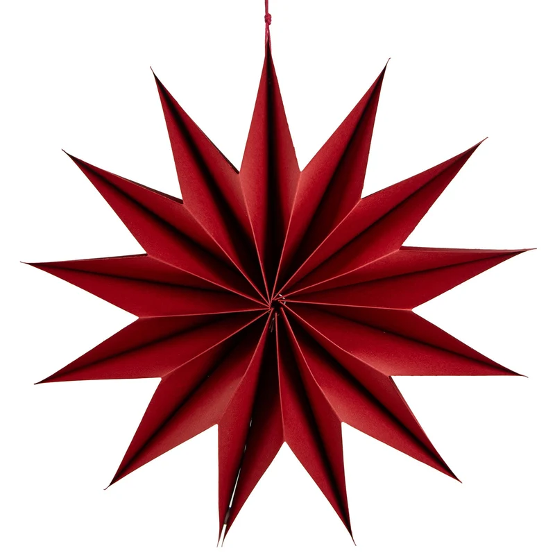 Großer Papierstern dunkelrot - Weihnachten Deko zum Aufhängen 30,5 cm