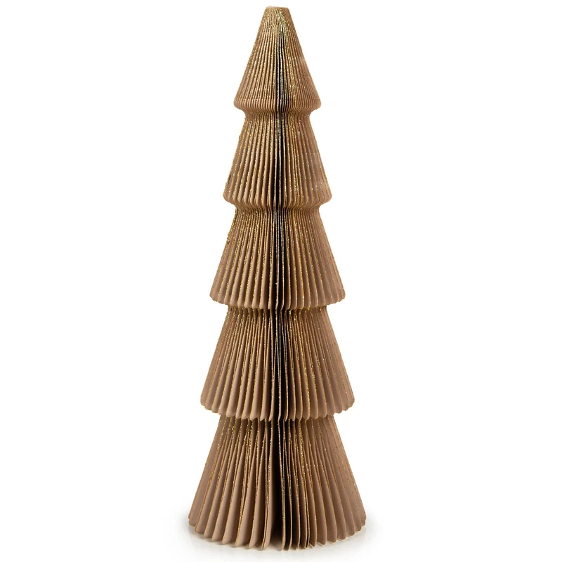Weihnachtsbaum aus Papier - Honeycomb Tannenbaum braun beige 30 x 10 cm