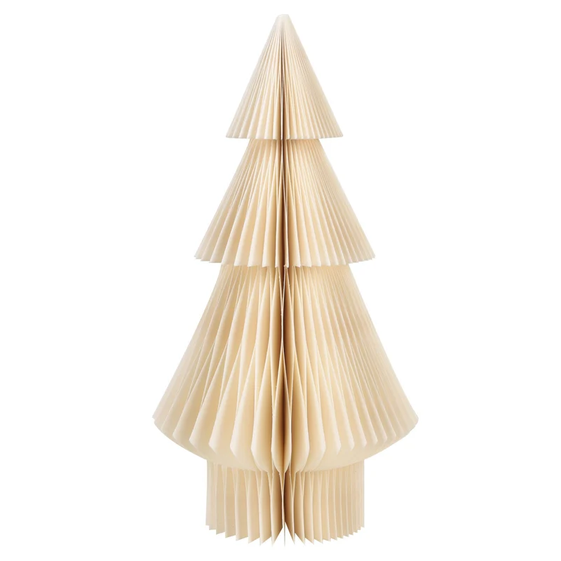 Papier Weihnachtsbaum weiß creme Weihnachtsdekoration 30 x 15 cm