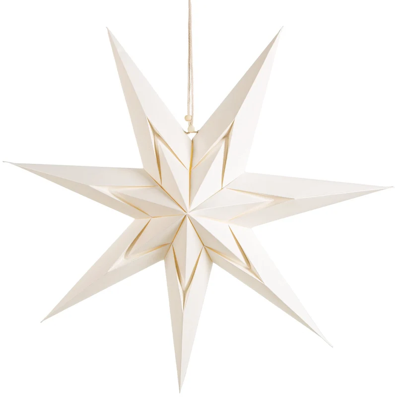 Großer Papierstern weiß creme XXL - Fensterdeko Weihnachten 45 cm