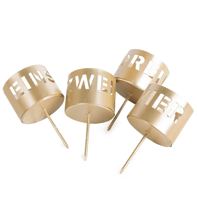 Adventskranz Kerzenhalter zum Stecken 1 2 3 4 gold 9 x 5 cm