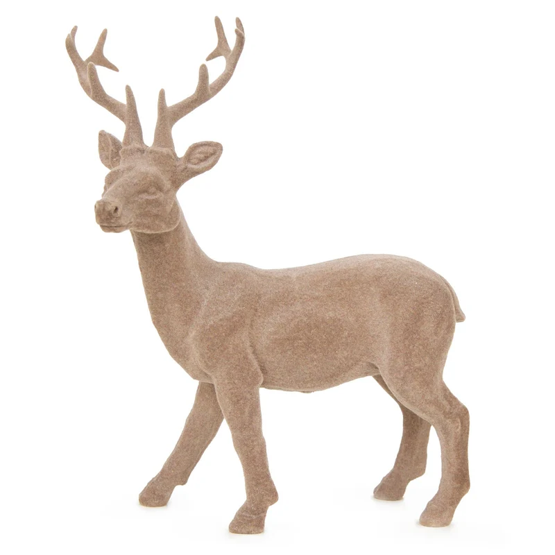 Rentier Figur cremefarben Weihnachtsdeko zum Hinstellen 16 x 7,5 x 22,5 cm