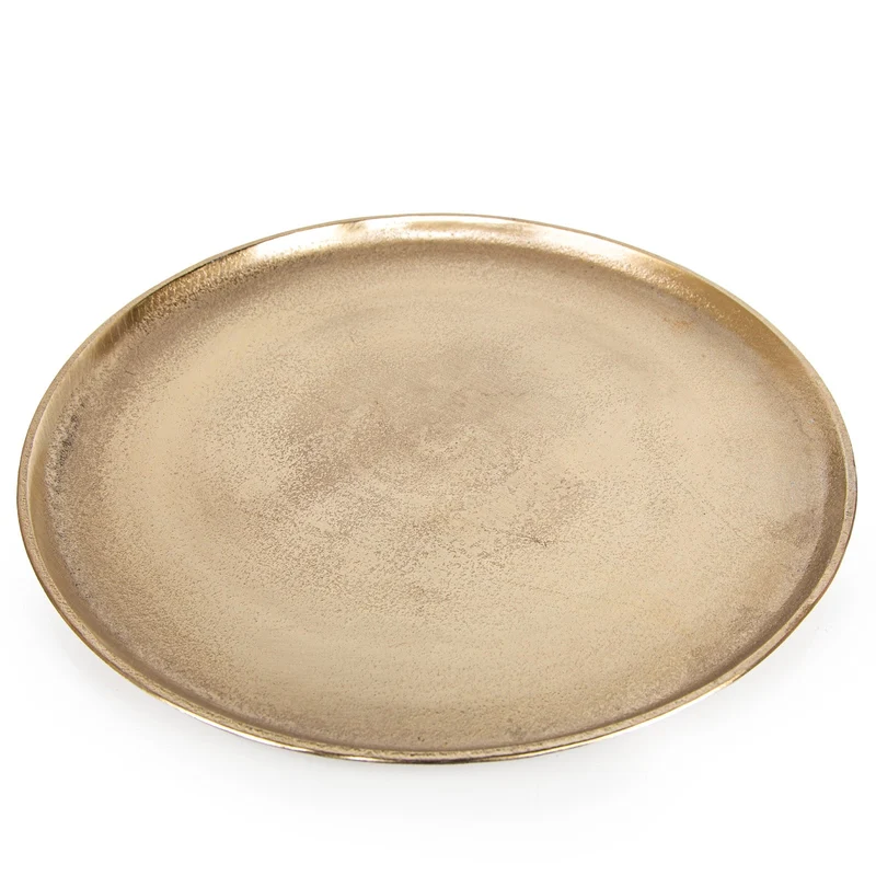 Logbuch-Verlag Große Flache goldene Deko Schale Teller 25 cm aus Metall Weihnachten Hochzeit Geschenk