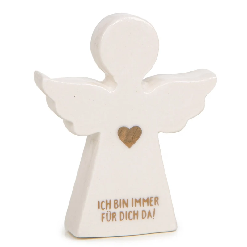 Logbuch-Verlag Kleine Schutzengel Engel Figur in weiß aus Porzellan Geschenk Geburtstag Taufe Weihnachten Kommunion 6 x 7 cm