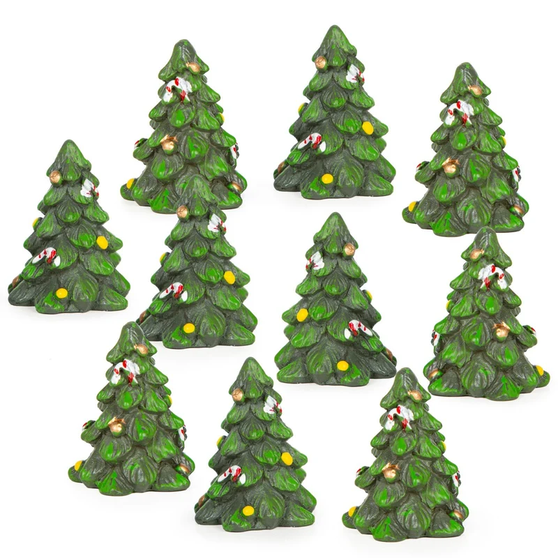 10 Mini Weihnachtsbäume 3,5 cm grün - Figuren Tischdekoration Weihnachten