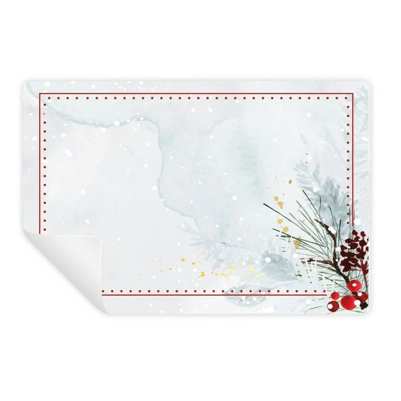 25 Weihnachtsetiketten zum Beschriften - Aufkleber für Geschenke 7,4 x 5,2 cm