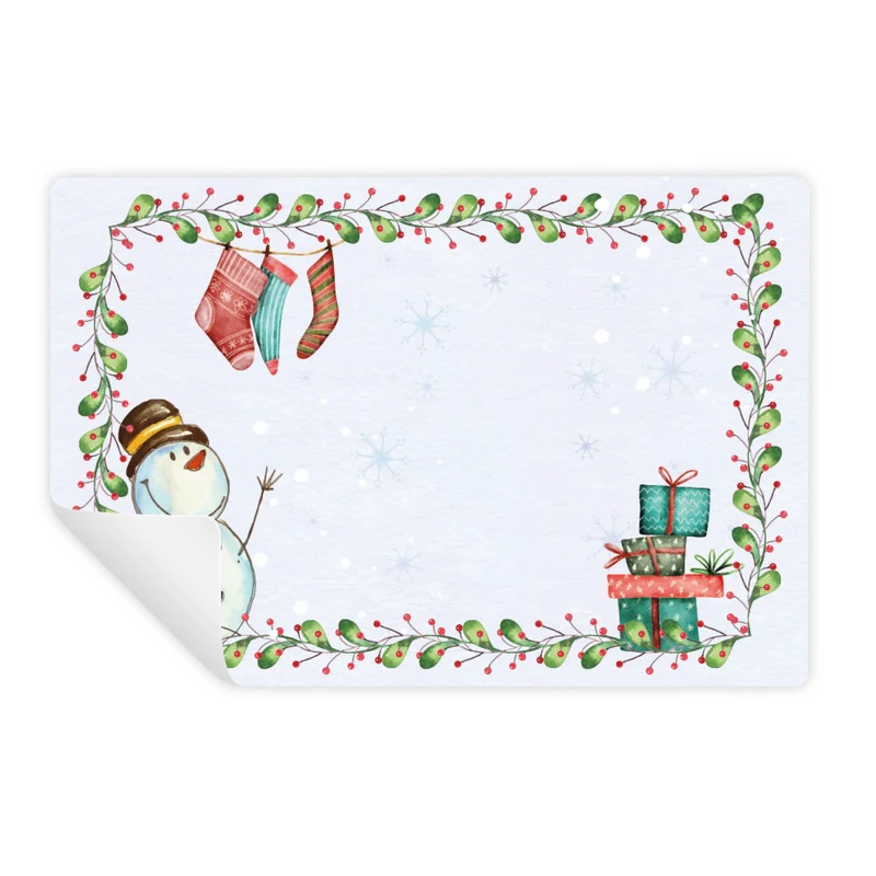 25 Weihnachtsaufkleber Schneemann für Kinder - zum Beschriften 7,4 x 5,2 cm