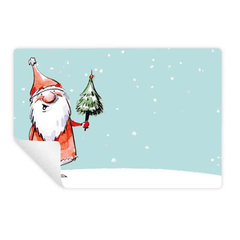 25 Weihnachtsaufkleber Nikolaus - zum Beschriften 7,4 x 5,2 cm